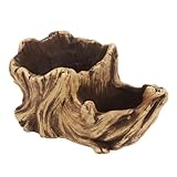 MOTHNUR Kreativer Blumentopf aus Zement im Vintage-Holzdesign Doppeltes...