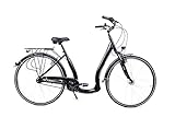 28 Zoll City Bike Damen Fahrrad 7 Gang Tiefeinsteig Rücktritt LED schwarz...