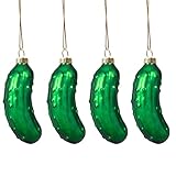 HERZWILD Weihnachtsgurke 4pcs Glas Gurke Weihnachtsbaumschmuck...