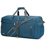 WANDF Reisetasche 65L mit Schuhfach Faltbare Weekender-Reisetasche...