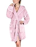 Gräfenstayn Bademantel Damen flauschig mit Kapuze - Kuschelfleece -...