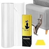 Kratzfolie Katzen Selbstklebend 5m x 20cm, Katzen Kratzschutz Sofa...
