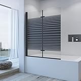 AQUABATOS Duschwand Badewanne schwarz ohne bohren 120 x 140 cm...