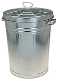 Spetebo Zink Abfalleimer mit Deckel - 55 Liter - XXL Mülleimer draußen -...
