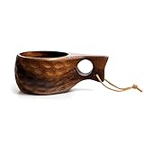 JINYOMFLY Holztasse Holztassen 200ml, Kuksa Holztasse Olivenholz,...