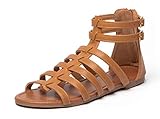 katliu Riemchensandalen Damen Flach Römersandalen Sommer Leder Bohemian...