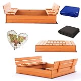 Sandkasten 120x120 Imprägniert Premium Sandbox mit Premium Wasserfeste...