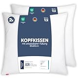 Blumtal Kopfkissen 80x80 cm 2er Set - Nackenkissen mit anpassbarer Füllung...