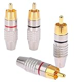 RCA Kein Schweißen AV-Stecker,4 Stück RCA Männlich Stecker,Cinch...