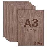 WISYOK Sperrholzplatte 3mm A3, 6pcs Walnuss Holzplatte Zuschnitt nach Maß,...