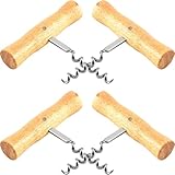 Lurrose 4 Stück Korkenheber aus Metall mit Holzgriff Tragbarer...