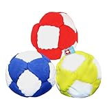 Footbag-Jonglierbälle 3er Set. 3 farbige Bälle.