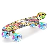 ERNAN Skateboard mit LED Rollen, Skate Tool und ABEC 7 Lager - Kinder...