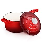 E-far Emaillierte Gusseisen-Saucenpfanne, 2 Quart Dutch Oven...