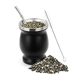 PIQIUQIU Edelstahl Yerba Mate Tee Becher Set, 230 ml / 8 OZ doppelwandigen,...