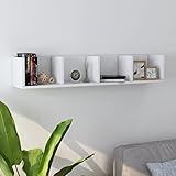 vidaXL CD Wandregal 4 Fächer Wandboard DVD Regal Aufbewahrung Hängeregal...
