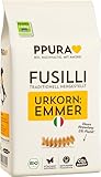 PPURA Bio Fusilli aus ital. Emmer Urkorn | 500g Pasta | Ur-Getreide | 100%...