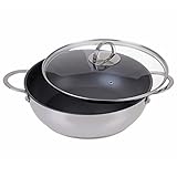 GRÄWE Servierpfanne Ø 28 cm aus Edelstahl - beschichtete Schmorpfanne mit...