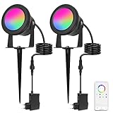 Gartenbeleuchtung,Richsing 15W RGB Gartenleuchte LED mit Erdspieß,IP67...
