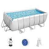 Bestway Power Steel Frame Pool-Set mit Sandfilteranlage 412 x 201 x 122 cm,...