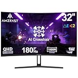Amzfast Gaming Monitor 32 Zoll Curved – 180Hz, 2K QHD 2560x1440,1ms MPRT,...