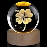 AWARDSEN 60 mm Kristallkugel Vierblättriges Kleeblatt Glücksbringer,...