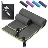 2 Stück Microfaser Handtücher Set (180x90cm Badetuch Groß+100x50cm...