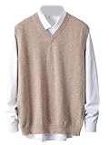 Niiyyjj Herren-Pullover, 100 % Merinowolle, V-Ausschnitt, ärmellos,...