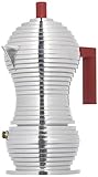 Alessi MDL02/3 R Pulcina Espressomaschine - Gußaluminium. Griff und Knopf...