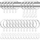 NVIYAM 40 Stück Metall Vorhangringe und 40 Kunststoff Gardinenhaken...
