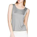 Paradise Silk Ärmelloses Tanktop für Damen aus 100% Seidenstrick, grau,...