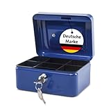 Geldkassette Stahlblech, Größe 1, (B) 152 (T) 125 (H) 81 mm blau