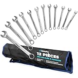 S&R WerkFix Ring-Maulschlüsselsatz 12-tlg. 6-22 mm aus CrV-Stahl,...