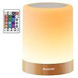 Auxmir Nachttischlampe Touch Dimmbar, Tischlampe Kabellos mit 13 Farben 5...