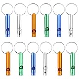 12 Stück Trillerpfeife mit Schlüsselanhänger,Laut Notfall...
