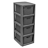 BranQ - Home essential Regal in Rattan Design, Plastic, Anthrazit, 23 x 29...