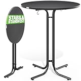 Casaria® Stehtisch Ø 80 cm Klappbar Rund Stabil Garten Hoch Holz...