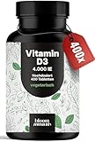 Vitamin D3 4000 IE hochdosiert - 400 Tabletten - vegetarisch & produziert...