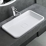 Mai & Mai Waschbecken aus Mineralguss Einbauwaschbecken 53x33x10 cm (BxTxH)...