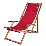 Casaria® Sonnenliege Holz Wetterfest Klappbar Verstellbar 160kg Belastbar...