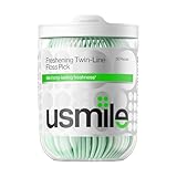 usmile Twin-Line Floss Picks, 50 Stück, Mint Frisch, Sanft zum...