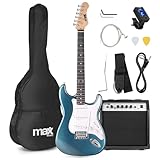 Max GigKit E Gitarre Set, E Guitar, Elektrogitarre mit Verstärker 40 Watt,...