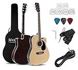 Rocktile WSD-8CE-NT Slim Line Westerngitarren Set - Dreadnought Akustik...