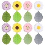 16 Stück Stricknadel Stopper Silikon Gänseblümchen Blätter...