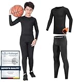 Thermounterwäsche Kinder – Sportliches Thermo-Langarmoberteil und...