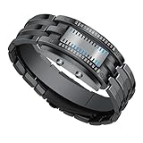 Brrnoo Blue Backlight LED Digital Mens Binary Watch mit Japanischer...