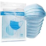 50 Stück Mund-Nasen-Maske, 3lagig, blau, deutschsprachige Verpackung von...