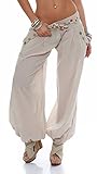 Malito - Damen Haremshose - Leichte Stoffhose aus Baumwolle - Bequeme...