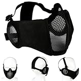 WQZXM Faltbare Taktische Airsoft Paintball Halbe Ohren Gesichtsmaske, Nylon...