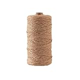 500m Jute-Schnur Natur 3mm, Braun Juteschnur reissfest für Garten Pflanzen...